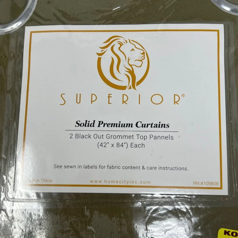 Superior Solid Premium Curtains 42x84 Green Blackout Grommet Top Panels Set Of 2
